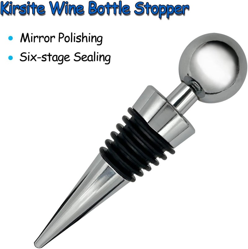 Zoov Wine Stopper Bottle Stopper - Stainless Steel Wine Saver, Reusable Wine Corks for Beverage, Silicone Wine Stopper (1) - Image 4