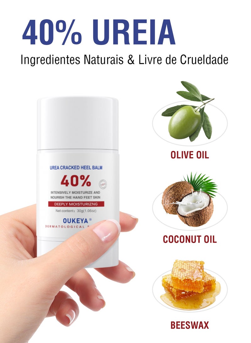OUKEYA Urea Cream Stick Heel Balm, Deep Moisturizing for Dry Skin Foot Cream Softening Rough Cuticles  - Image 2