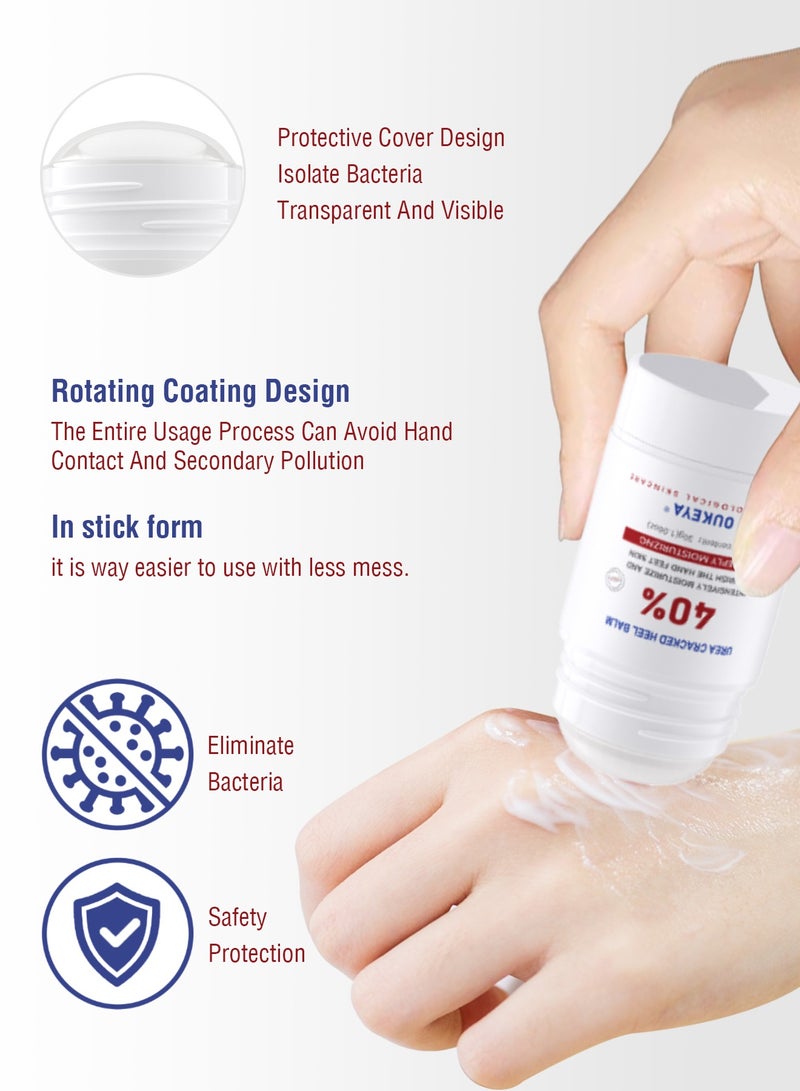 OUKEYA Urea Cream Stick Heel Balm, Deep Moisturizing for Dry Skin Foot Cream Softening Rough Cuticles  - Image 3