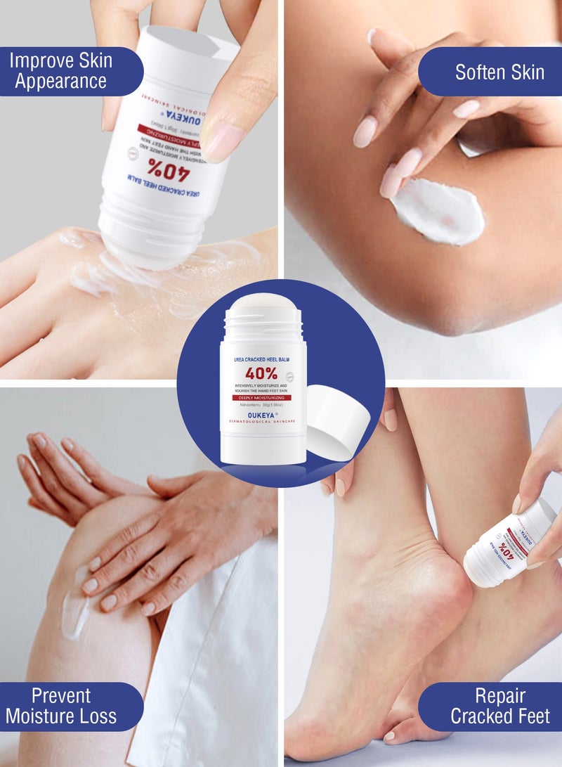 OUKEYA Urea Cream Stick Heel Balm, Deep Moisturizing for Dry Skin Foot Cream Softening Rough Cuticles  - Image 4