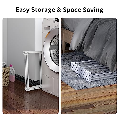 Rbitroise 3 Tier Clothes Drying Rack, Foldable Drying Rack Clothing,Indoor & Outdoor Laundry Rack for Drying Clothes,Space-Saving Design, Metal Collapsible Dryer Racks for Laundry,Pure White - Image 4