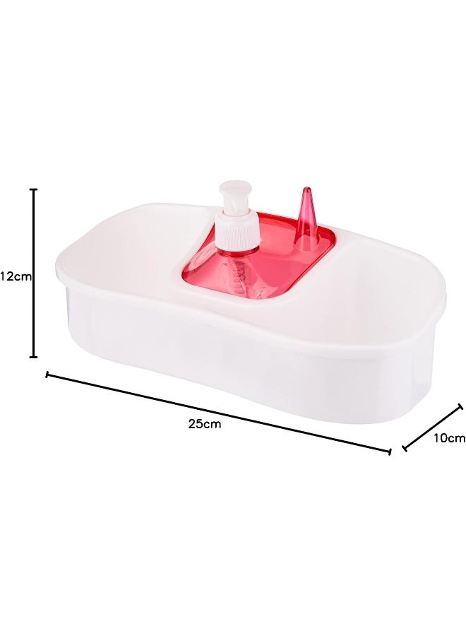 AKDC Proff Dishwashing Set L(10CM) XW(25CM) XH(12CM) White and red - Image 4