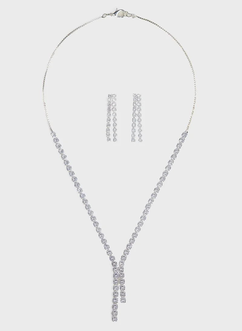 Ella Limited Edition Diamante Necklace & Earrings Set