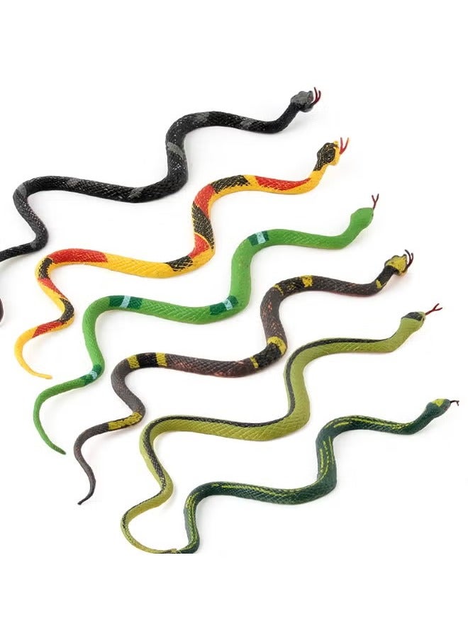 6-Piece Realistic Fake Snakes Toy Set, Fake Snake Prank Rubber Snake, Props Scary Snake Toy, Fake Snake Tricky Toy, Reptile Model Toy  - Image 2