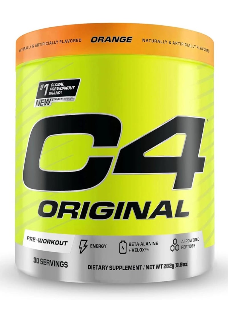 CELLUCOR C4 Original Pre-Workout Powder, Orange Burst – 30 Servings | Zero Sugar, 150mg Caffeine, Beta-Alanine, Creatine & Vitamin C – Energy Support for Men & Women - Image 1
