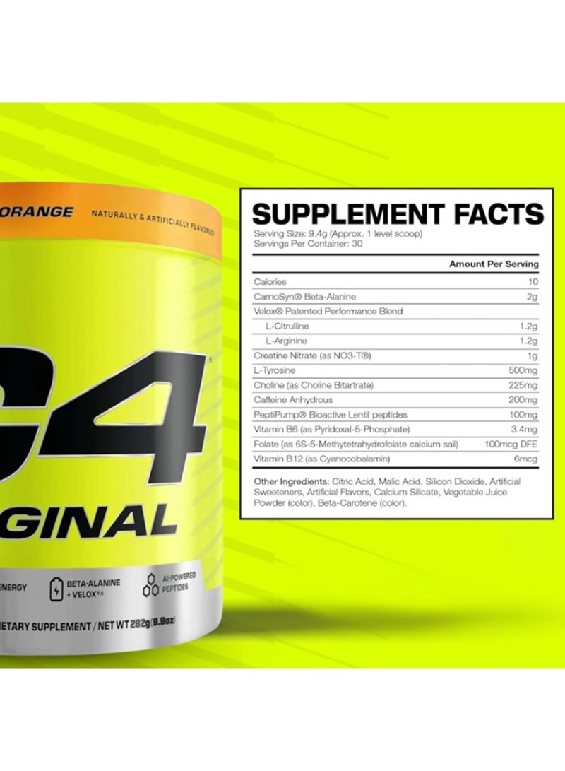CELLUCOR C4 Original Pre-Workout Powder, Orange Burst – 30 Servings | Zero Sugar, 150mg Caffeine, Beta-Alanine, Creatine & Vitamin C – Energy Support for Men & Women - Image 2
