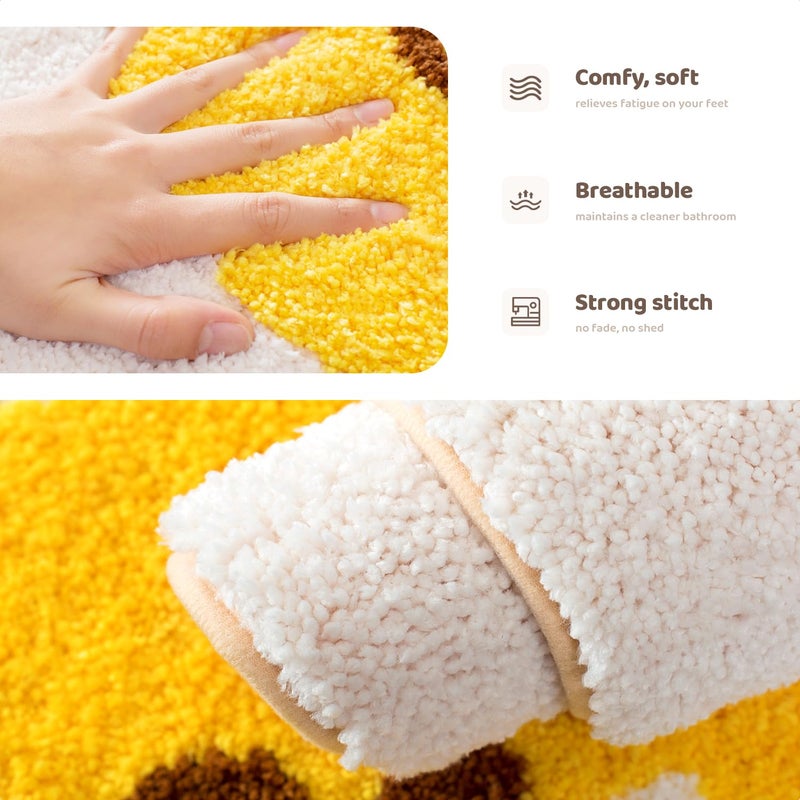 مولسون الحصير Molesun Egg Bath Pats ناعمة وامتصاص السجاد حمام الألياف الدقيقة غير اللذيذ - Image 4