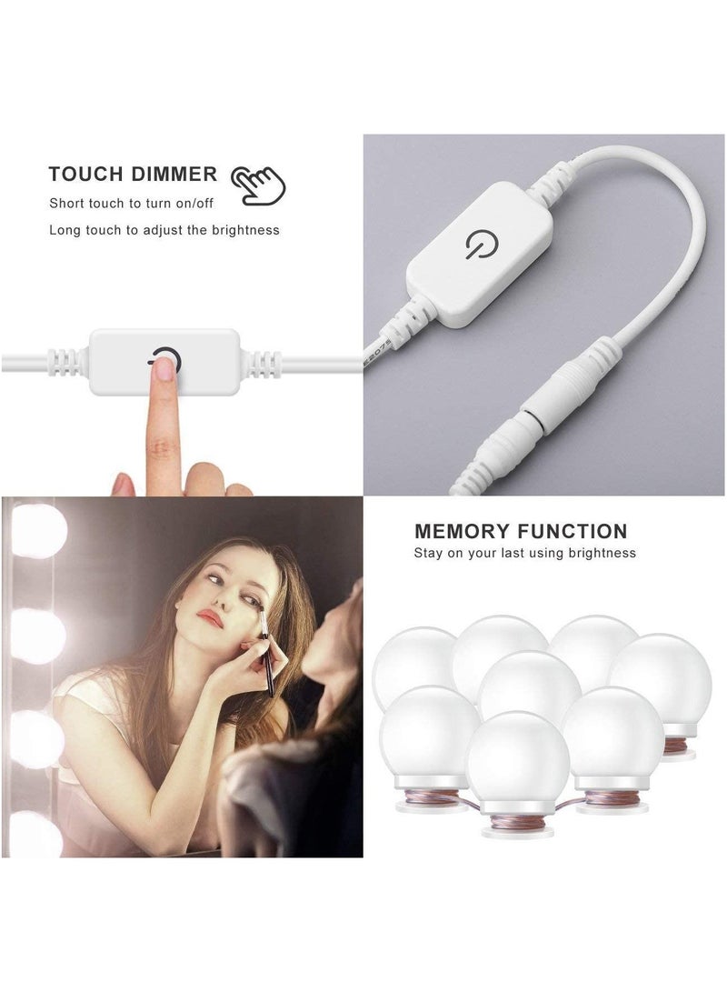 Hollywood Style 10 LED Vanity Mirror Lights Kit with Dimmable Light Bulbs, Lighting Fixture Strip for Makeup Vanity Table Set in Dressing Room - Image 3