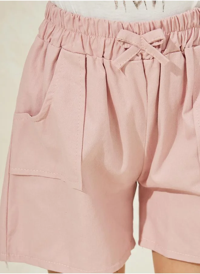 ستايلي Solid Cotton Short with Pockets