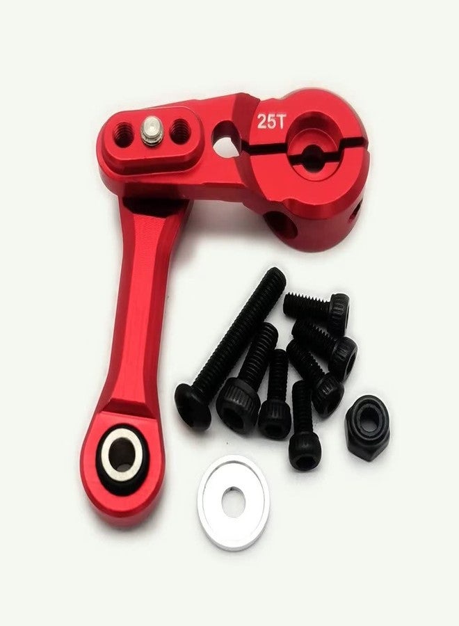 EPTNNASO Aluminum 25T Servo Horn and Steering Link Tie Rod Red for Arrma Kraton Mojave Outcast Talion Typhon Notorious Infraction AR340061 AR330230 - Image 1