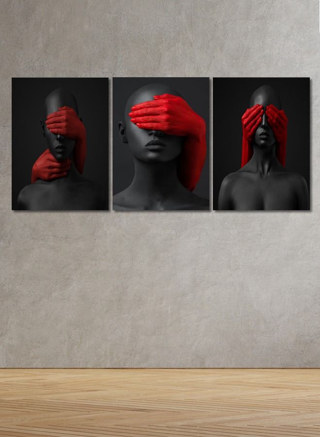 Marktna Decorative Wall Art Painting With a Woman  Design, 3 Pieces, Size 120x60cm - Image 1