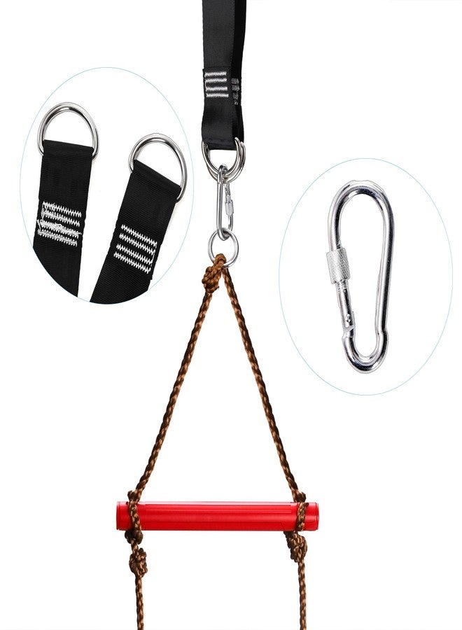 ZENFUN 6.5 Ft Climbing Rope Ladder, Climbing Ladder Hanging Slackline Ladder for Indoor Play Set and Outdoor Tree House, Playground Obstacles Swing Ropeladder - Image 5