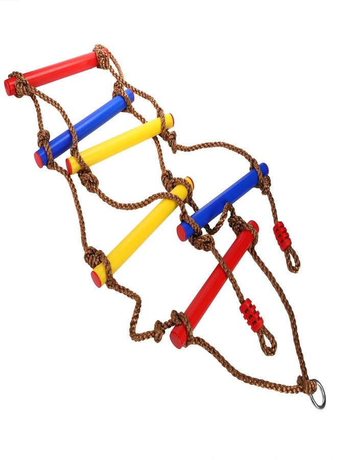 ZENFUN 6.5 Ft Climbing Rope Ladder, Climbing Ladder Hanging Slackline Ladder for Indoor Play Set and Outdoor Tree House, Playground Obstacles Swing Ropeladder - Image 3