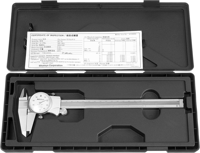 Mitutoyo Mitutoyo 505743J 08 Inch 001 Inch Dial Caliper 1 InchRevolution  - Image 2