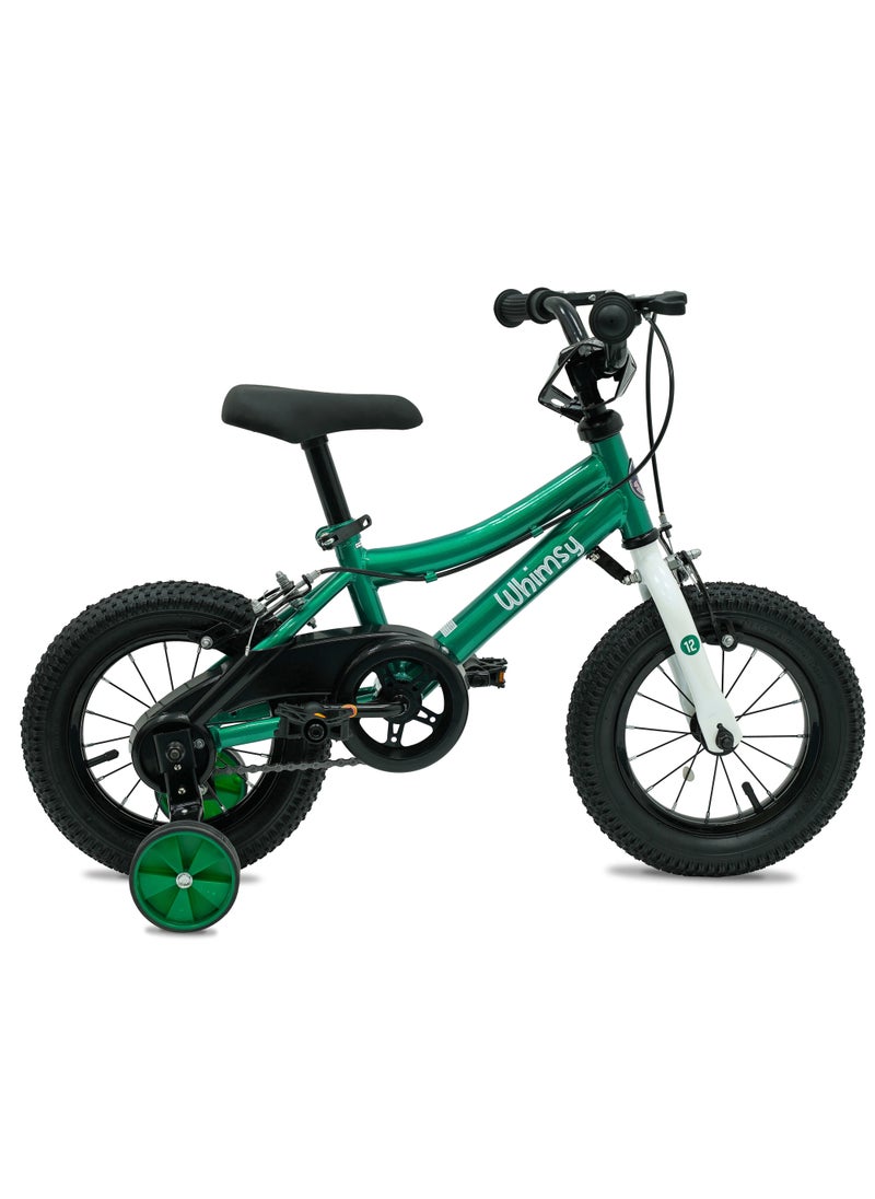 Whimsy Whimsy - Classic 12" Kids Bike  2-Minute Assembly, Handbrake, Child-Friendly Cycle, Adjustable Saddle - Green  - Image 1