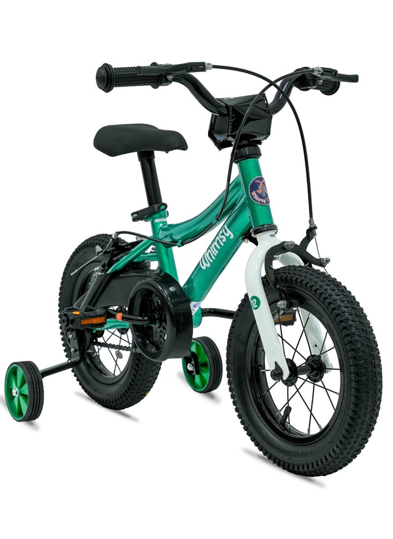 Whimsy Whimsy - Classic 12" Kids Bike  2-Minute Assembly, Handbrake, Child-Friendly Cycle, Adjustable Saddle - Green  - Image 2