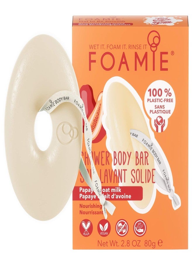 Foamie 2-in-1 Natural Body Bar Soap-Free, Body Wash Women & Men for Smooth Skin, Oatmeal Vegan Body Wash Refreshing, Body Wash for Dry Skin with Papaya & Oat Milk, Sulfate Free Body Wash - Image 1