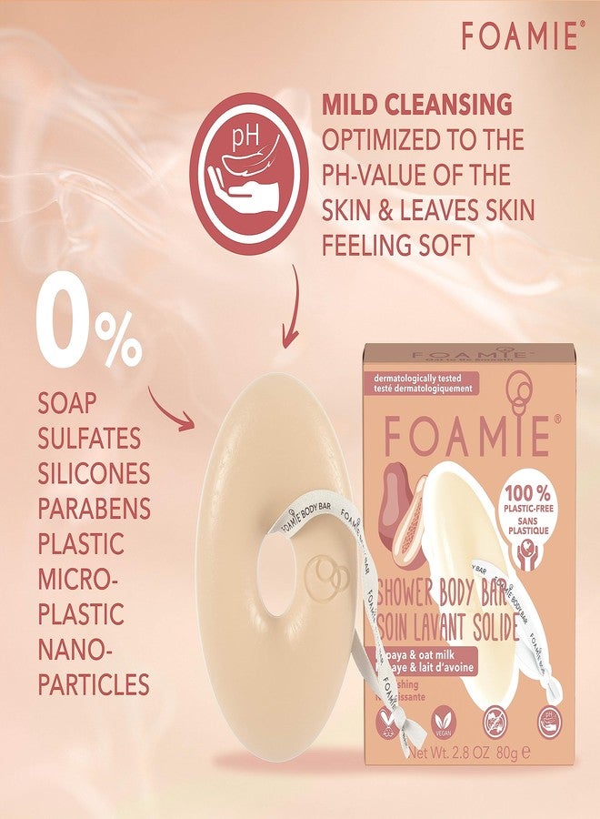 Foamie 2-in-1 Natural Body Bar Soap-Free, Body Wash Women & Men for Smooth Skin, Oatmeal Vegan Body Wash Refreshing, Body Wash for Dry Skin with Papaya & Oat Milk, Sulfate Free Body Wash - Image 3