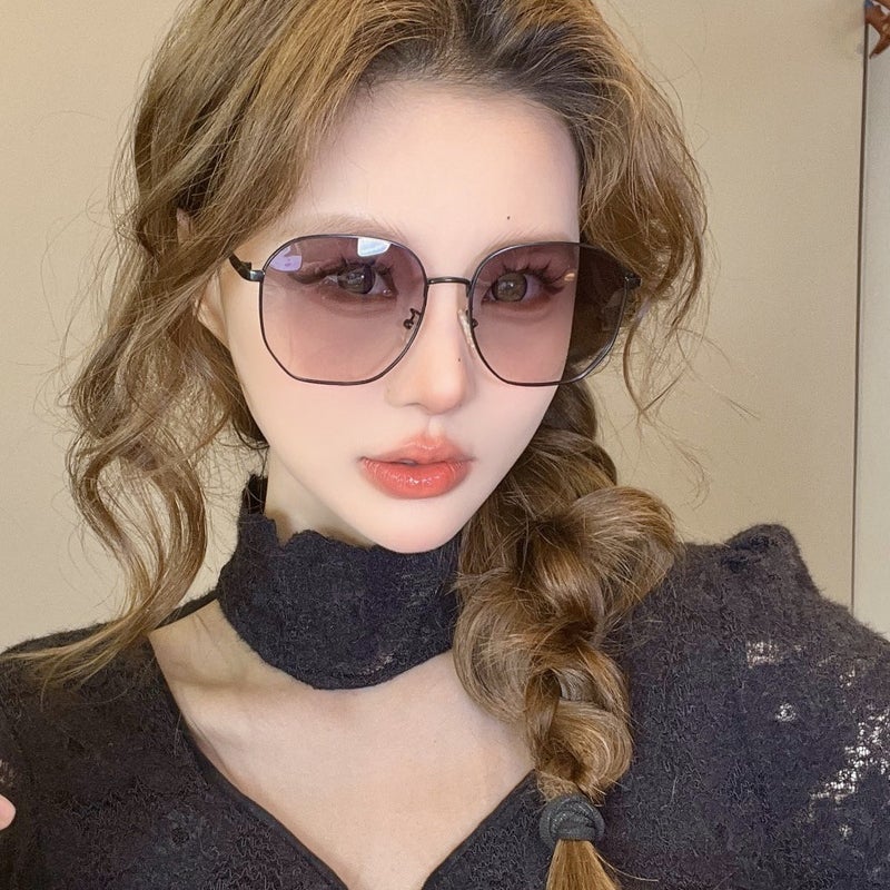 Internet Celebrity Metal Polarized Sun Protection And Uv Protection Sunglasses Large Frame Face Slimming Premium Sunglasses 58121 - Image 4