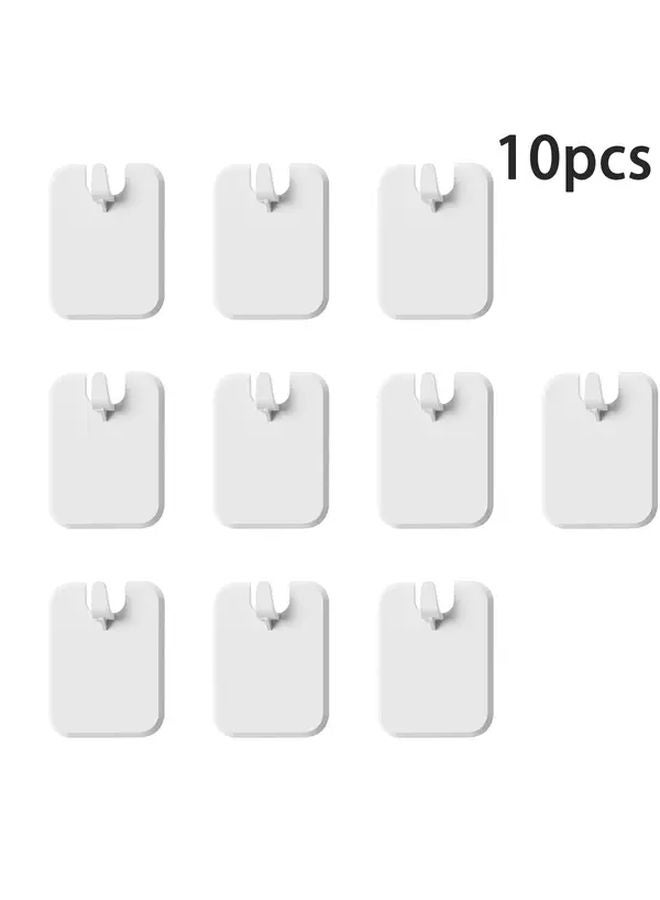 10pcs White No Drill Multi Function Hooks Heavy Duty Damage Free Wall Mount - Image 1