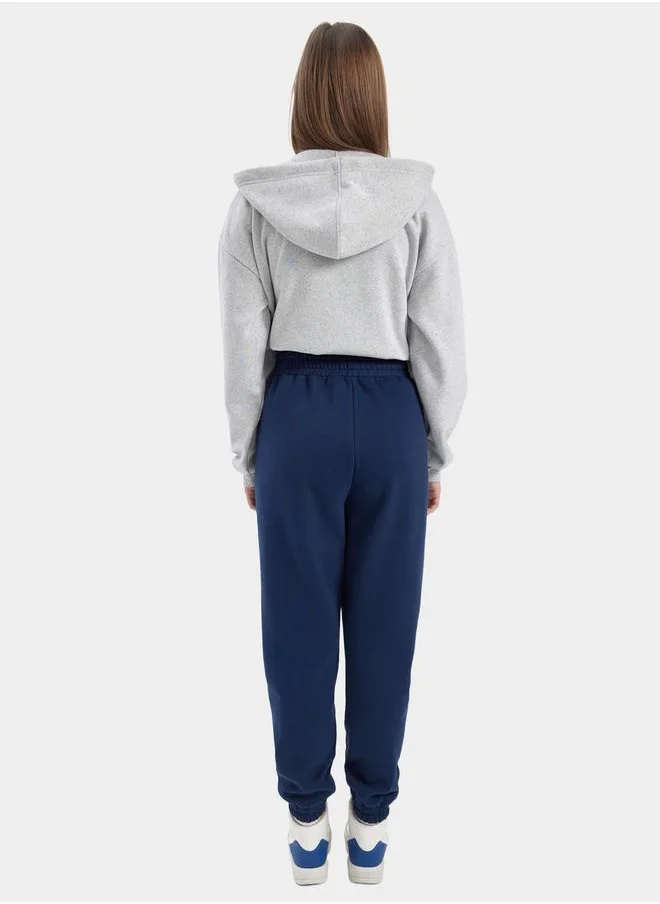 ديفاكتو Slogan Print Elasticated Cuff Joggers with Pockets by Styli