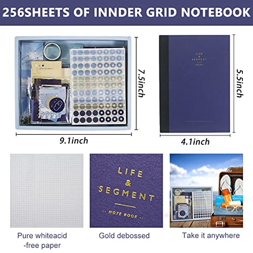 HASTHIP® Aesthetic Scrapbook & Journaling Kit 155 Pcs A6 Notebook, Washi Tape, Stickers, Notepaper & Cards DIY Creative Gift Set for Teens, Girls & Beginners (Blue Clouds Style) - Image 2