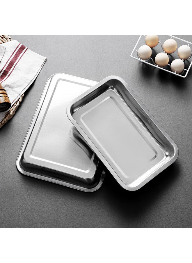 Star Square Xingfang Stainless Steel Square Plate, Deep Square Serving Tray, Commercial Baking Pan, Deep Dish 40*30cm - Image 2
