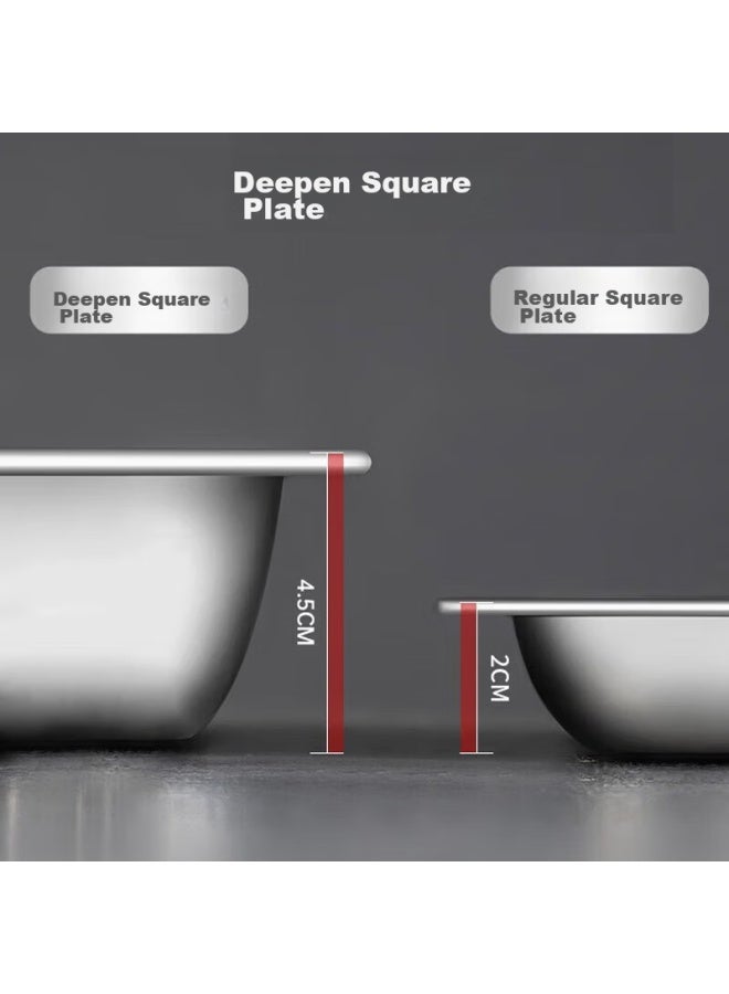Star Square Xingfang Stainless Steel Square Plate, Deep Square Serving Tray, Commercial Baking Pan, Deep Dish 40*30cm - Image 3