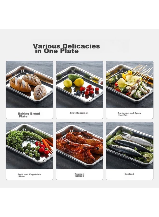 Star Square Xingfang Stainless Steel Square Plate, Deep Square Serving Tray, Commercial Baking Pan, Deep Dish 40*30cm - Image 4
