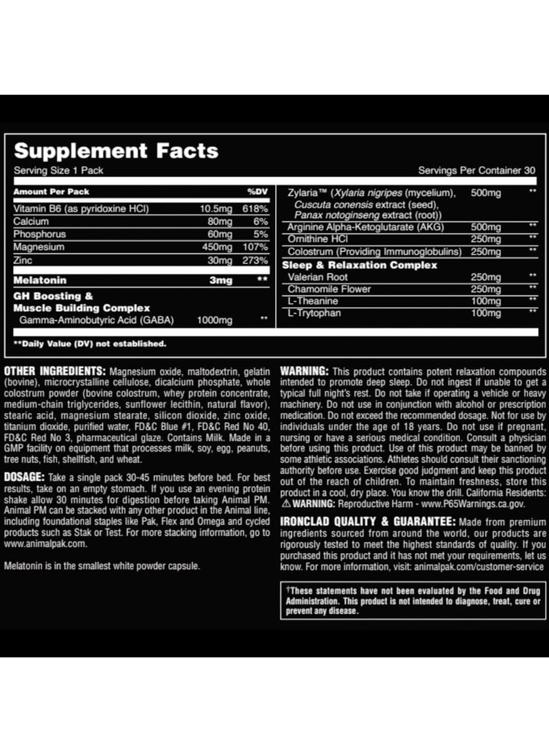 UNIVERSAL NUTRITION Universal, Animal PM, Sleep & Nighttime Recovery, 30 Packs, 30 Servings  - Image 4