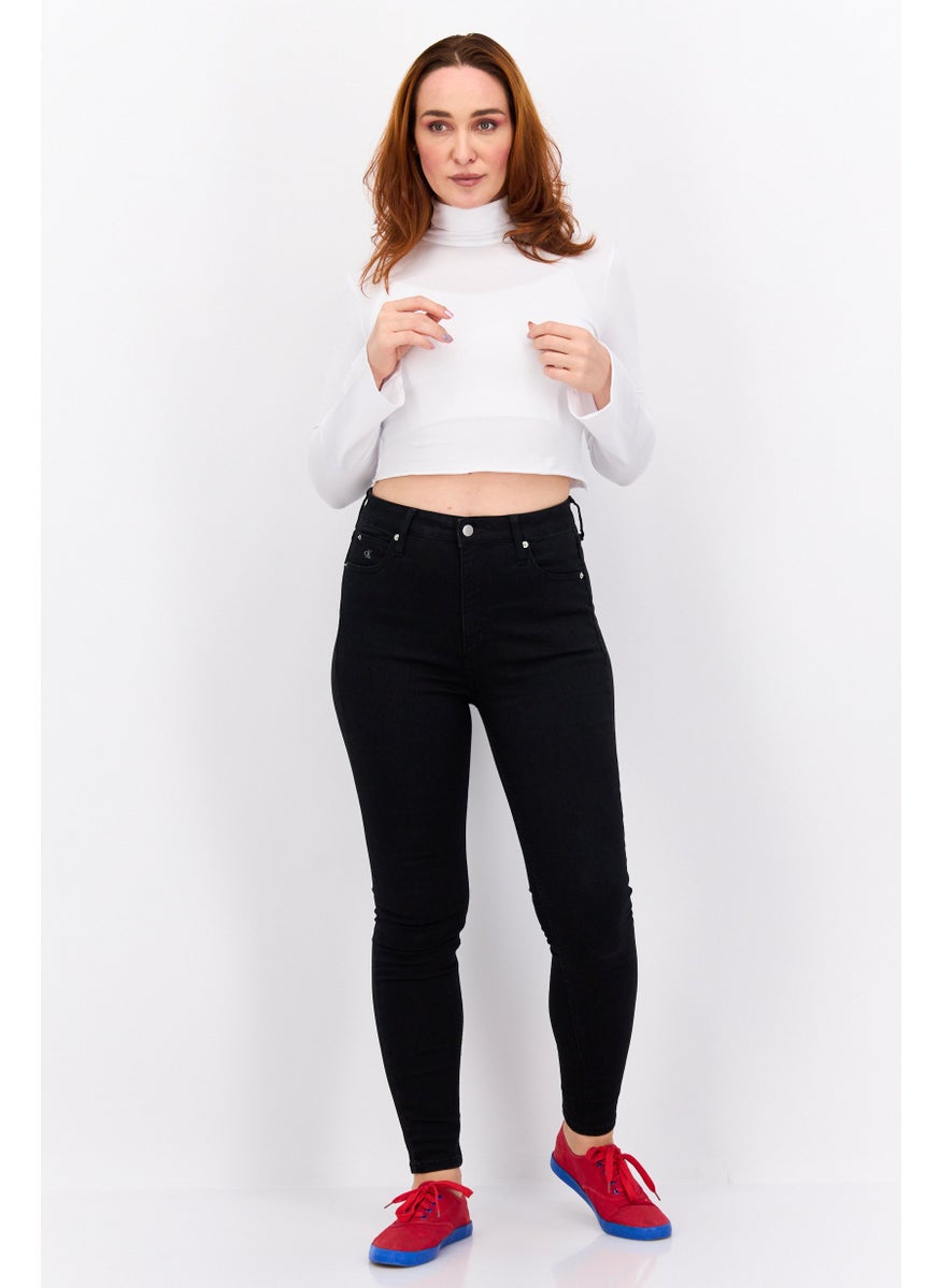 NASTY GAL - Women High Neck Long Sleeve Plain Top, White - Image 1