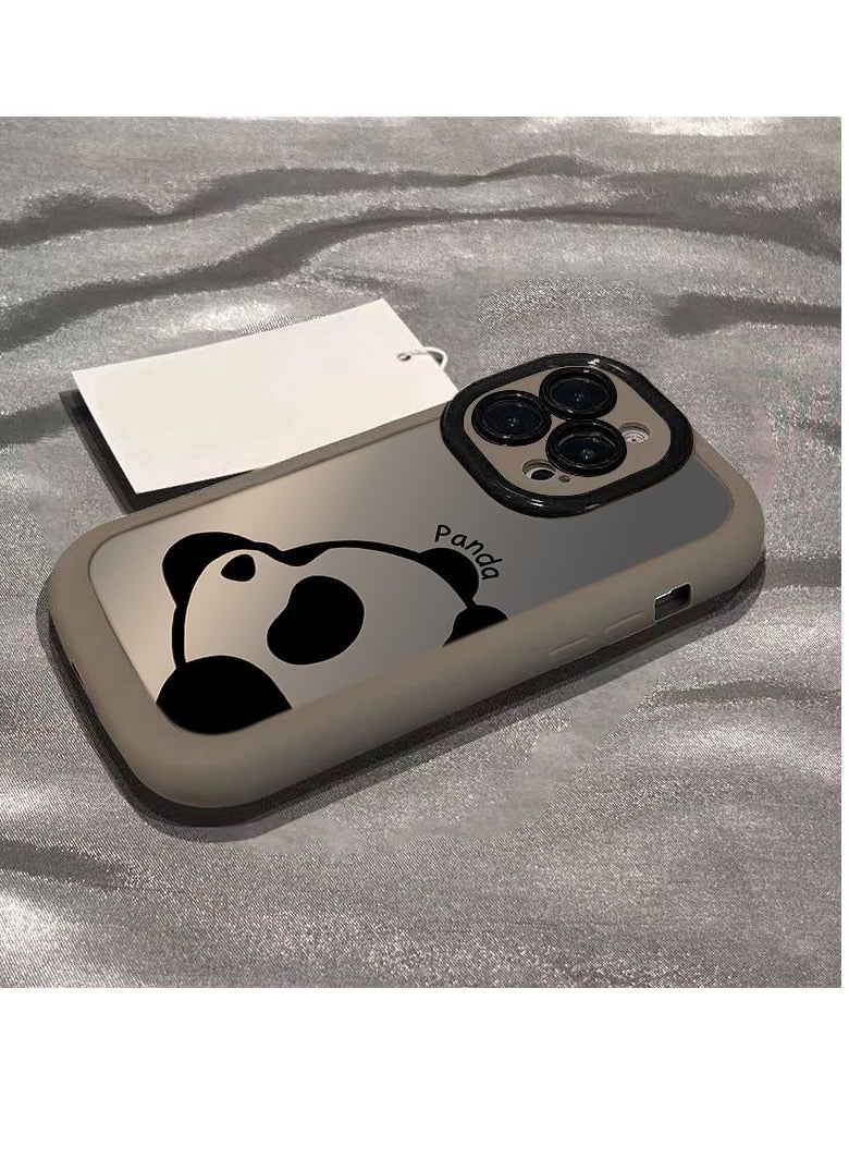 NIBEMINENT Panda Bear Protective TPU Case Cover For iPhone 15 Pro, Tea Color
