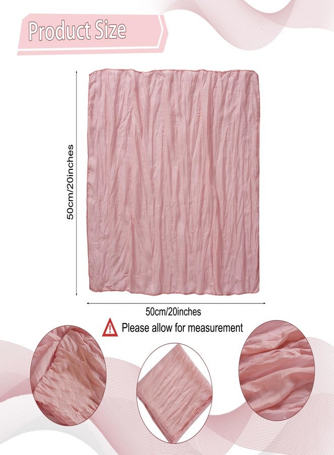 LZY 120 Pack Gauze Cheesecloth Napkins 20x20 Inch Dinner Cloth Napkins, Soft Boho Table Napkins Rustic Wrinkled Cheese Cloth Napkins Bulk for Wedding Party Baby Shower Event Decor (Dusty Pink) - Image 2