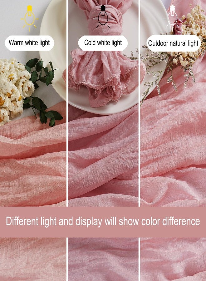 LZY 120 Pack Gauze Cheesecloth Napkins 20x20 Inch Dinner Cloth Napkins, Soft Boho Table Napkins Rustic Wrinkled Cheese Cloth Napkins Bulk for Wedding Party Baby Shower Event Decor (Dusty Pink) - Image 3
