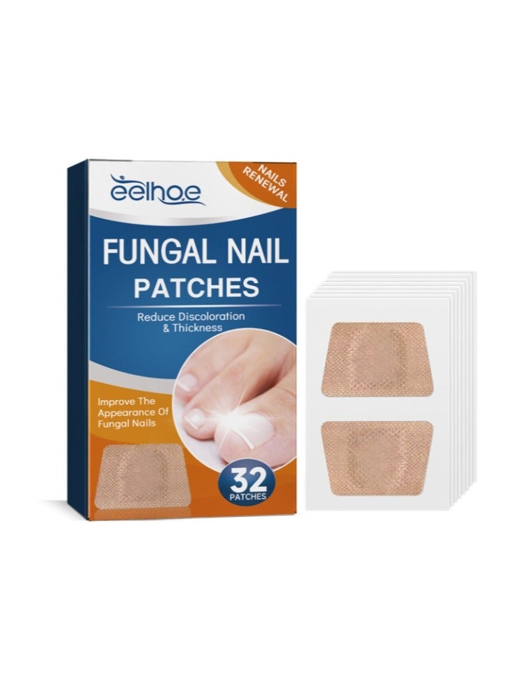 EELHOE 32Pcs Fungal Nail Patches Overnight Nail Repair Patch for Nail Fungus Damage Nail Treatment Renews Nails Structure and Improve Discoloration 8Hrs Nighttime Renewal Fungal Nail Patch - Image 1