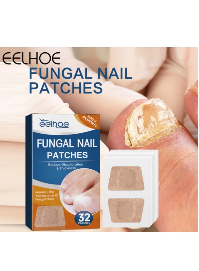 EELHOE 32Pcs Fungal Nail Patches Overnight Nail Repair Patch for Nail Fungus Damage Nail Treatment Renews Nails Structure and Improve Discoloration 8Hrs Nighttime Renewal Fungal Nail Patch - Image 2