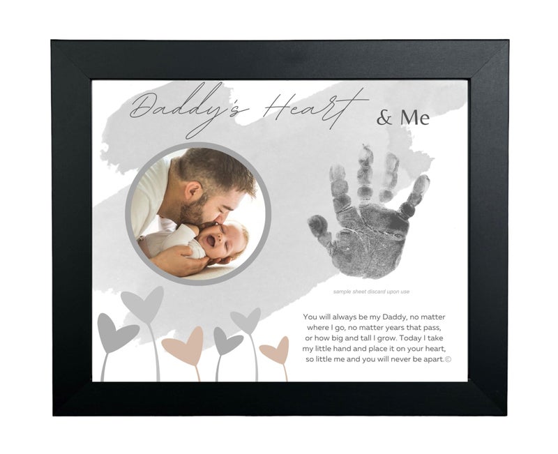The Grandparent Gift Co. Baby Child Keepsake Handprint Frame for Daddy with Poetry - Loving Gift for Dad for Christmas, Father's Day, Birthday- Made in USA - Image 1