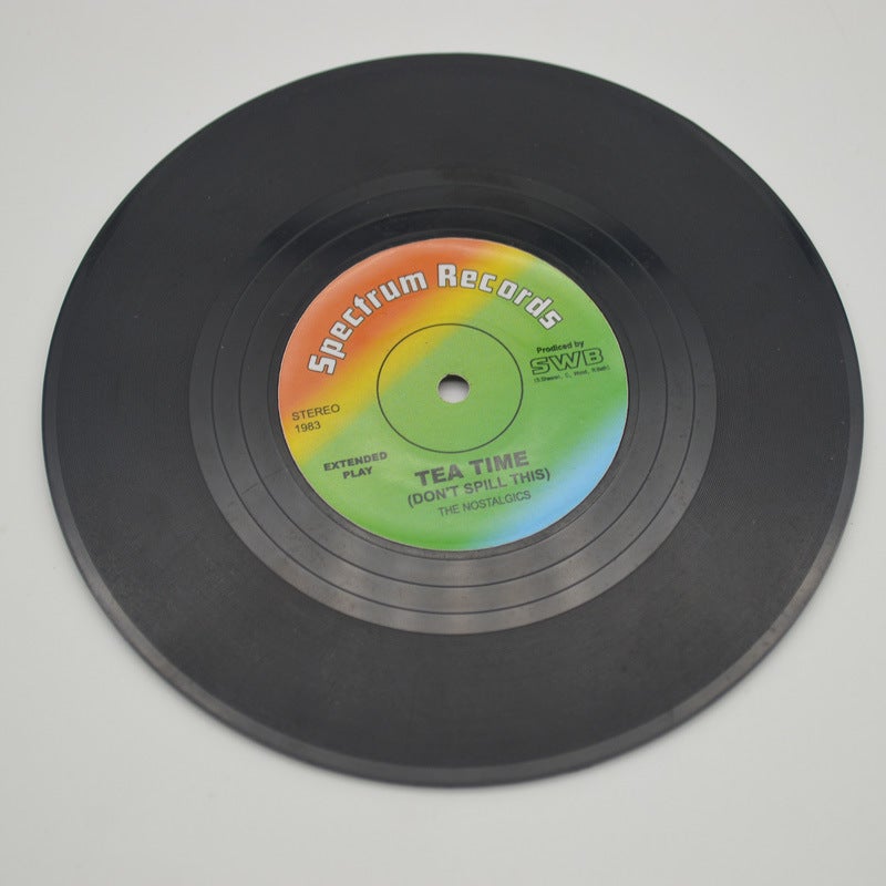 Vintage Vinyl Record Coasters, Non-Slip, Heat-Resistant Style six (OPP bag) 