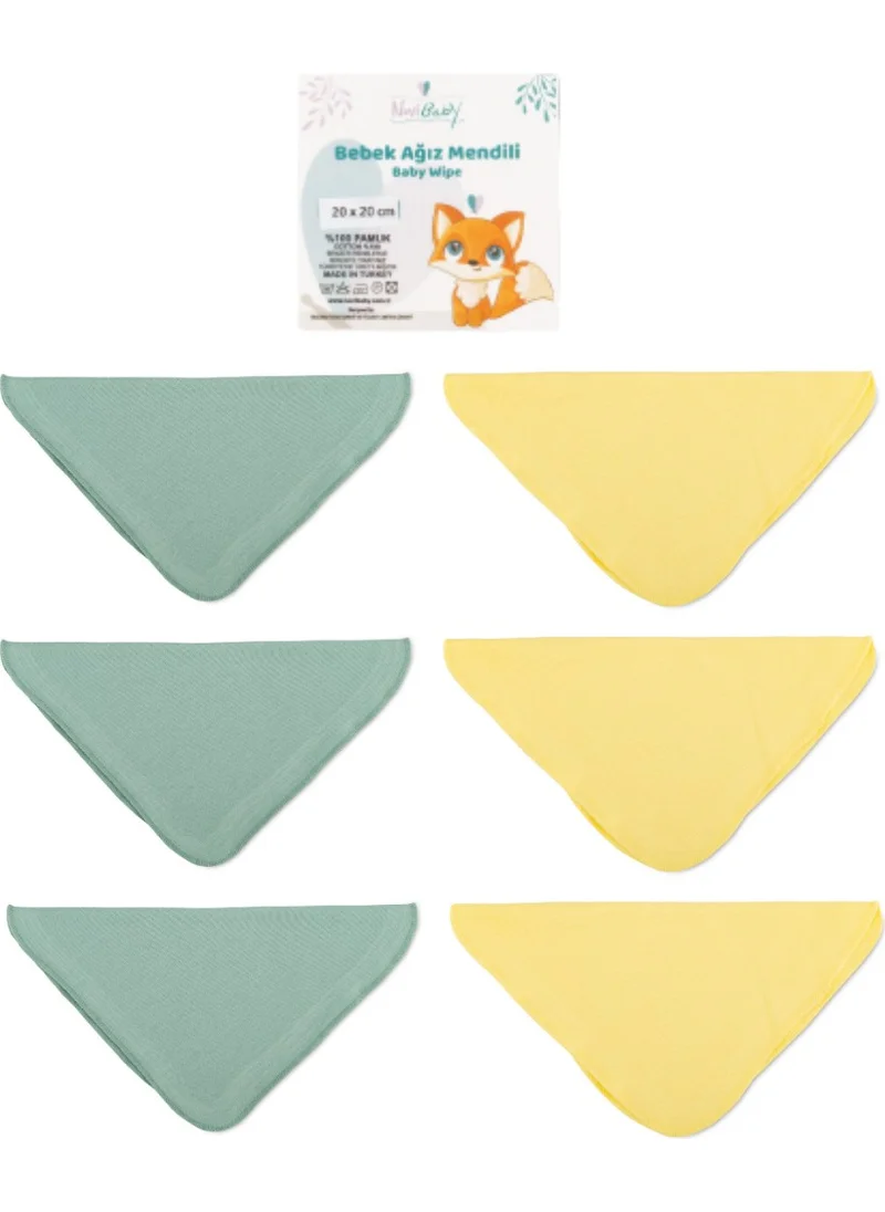 Novibaby Set of 6 Baby Mouth Wipes – Sunrise - Drool Wipes Mouth Wiping Wipes 100% Cotton 20X20CM
