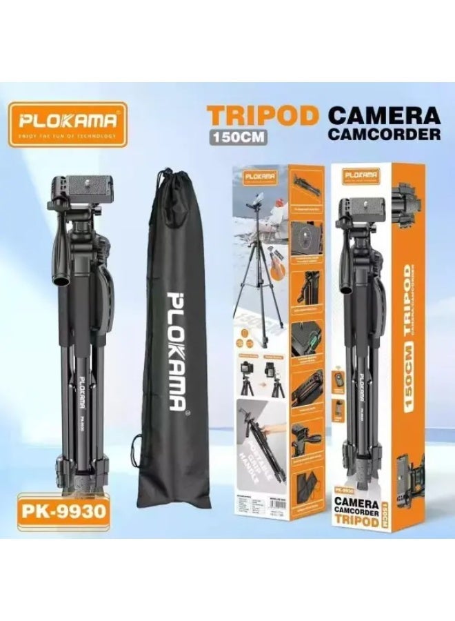 PLOKAMA PK 9930 Tripod 150CM – Lightweight Aluminum Camera Tripod Stand for DSLR Camcorder Mobile - Image 1