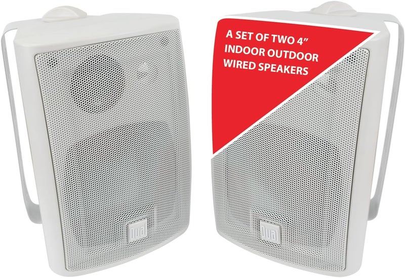 Dual Electronics LU43PB 3-Way High Performance Outdoor Indoor Speakers with Powerful Bass LU43PW - Image 1