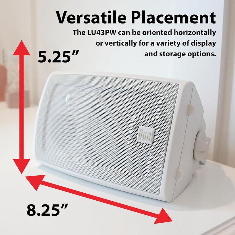 Dual Electronics LU43PB 3-Way High Performance Outdoor Indoor Speakers with Powerful Bass LU43PW - Image 4