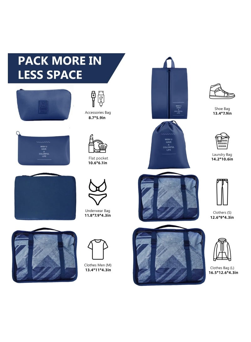 8 Pcs Set Travel Organizer Kit, Packing Cubes for travel, Lightweight Luggage Storage Bag，Household storage bag - Image 2