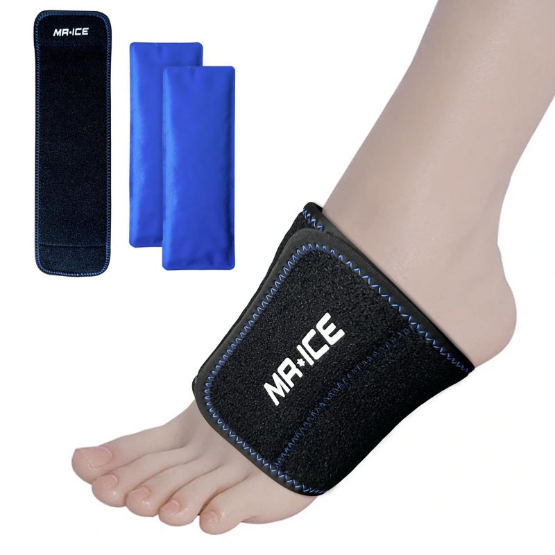 Mrice Ankle Ice Pack Wrap for Foot Pain Relief - Ankle Ice Packs for Injuries Reusable Gel Ice Pack for Sprains, Muscle Pain, Bruises - Foot Ice Pack Wrap for Wrist, Knee, Elbow, Achilles Tendon, Shin - Image 1