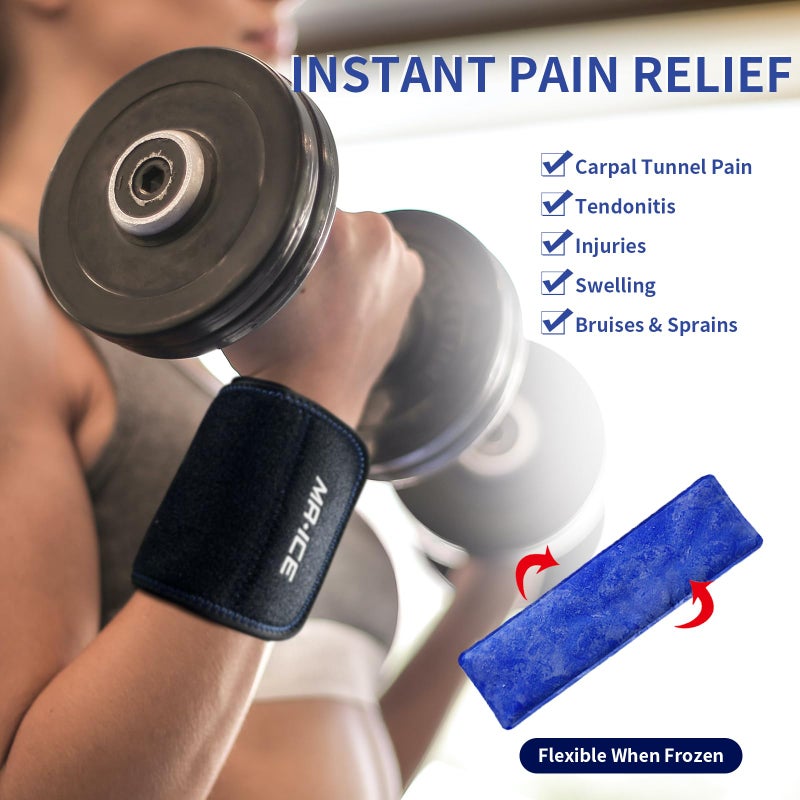Mrice Ankle Ice Pack Wrap for Foot Pain Relief - Ankle Ice Packs for Injuries Reusable Gel Ice Pack for Sprains, Muscle Pain, Bruises - Foot Ice Pack Wrap for Wrist, Knee, Elbow, Achilles Tendon, Shin - Image 3