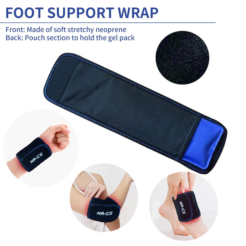 Mrice Ankle Ice Pack Wrap for Foot Pain Relief - Ankle Ice Packs for Injuries Reusable Gel Ice Pack for Sprains, Muscle Pain, Bruises - Foot Ice Pack Wrap for Wrist, Knee, Elbow, Achilles Tendon, Shin - Image 4
