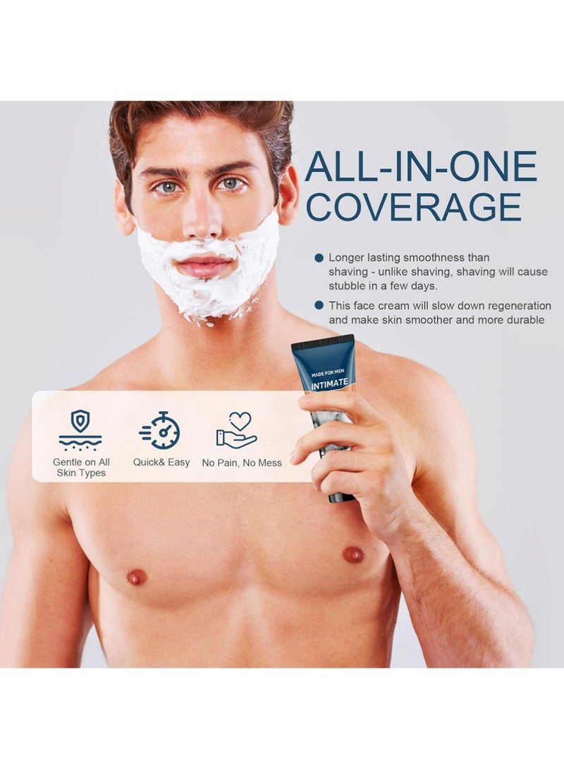 East Moon Men's Hair Removal Cream for Body and Intimate Areas, Painless Depilatory for Arms, Legs, Chest, All Skin Types - Image 3
