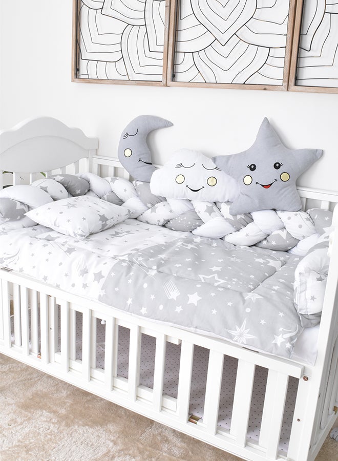 FUN MOMENT 6-Piece Baby Cot Bedspread With Snail Partitions 130×70cm - Image 2