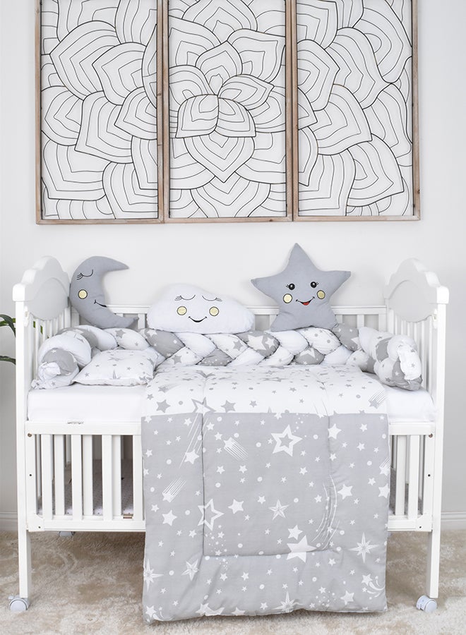 FUN MOMENT 6-Piece Baby Cot Bedspread With Snail Partitions 130×70cm - Image 1