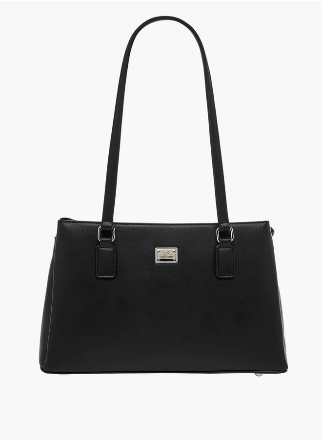 Flora Bella By Shoexpress Women's Solid Shoulder Bag with Double Handle and Zip Closure